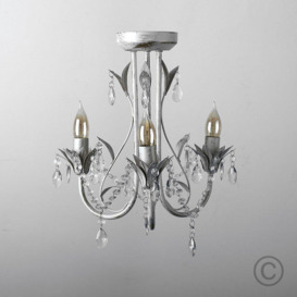 Pair of White Ceiling Light Chandeliers - thumbnail 2
