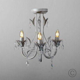 Pair of White Ceiling Light Chandeliers - thumbnail 3