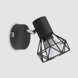 Angus Black Pewter Wall Light With LED Globe Bulb - thumbnail 2