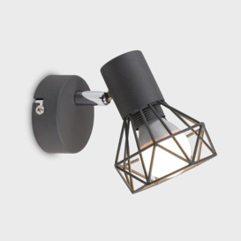 Angus Black Pewter Wall Light With LED Globe Bulb - thumbnail 3
