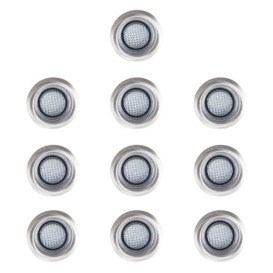 Decking Lights 10 Pack Silver Outdoor Decking Light