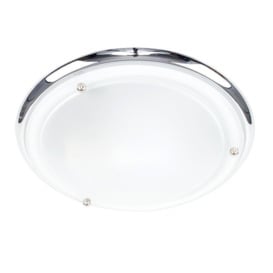 Flush Silver Bathroom Ceiling Light (Flush)