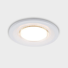 Modern Fire Rated Gloss White GU10 Recessed Ceiling Downlight/Spotlight - thumbnail 2