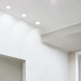 Modern Fire Rated Gloss White GU10 Recessed Ceiling Downlight/Spotlight - thumbnail 3