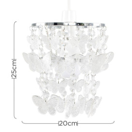 Clear Acrylic Butterfly Silver Ceiling Light Droplets Pendant - thumbnail 2