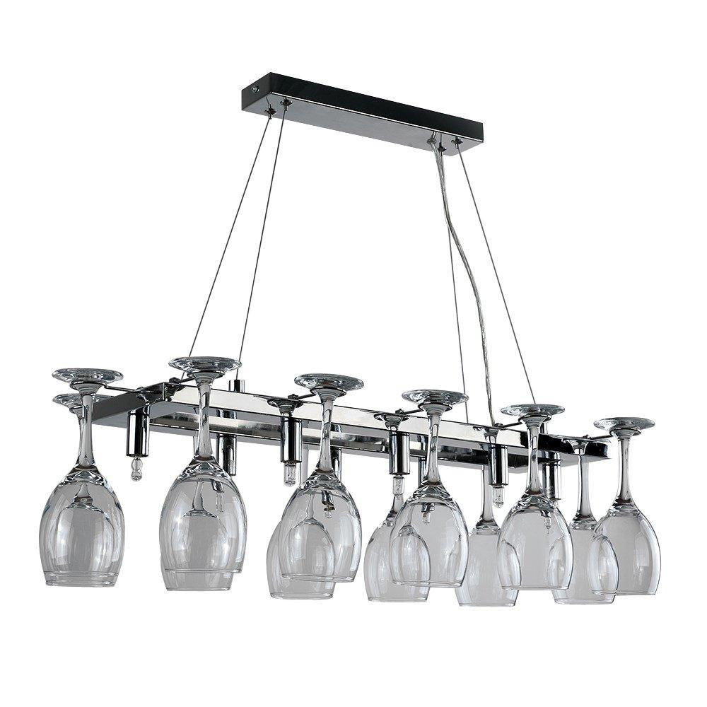Wine Glass 8 Way Silver Ceiling Light Low Hanging Pendant - image 1