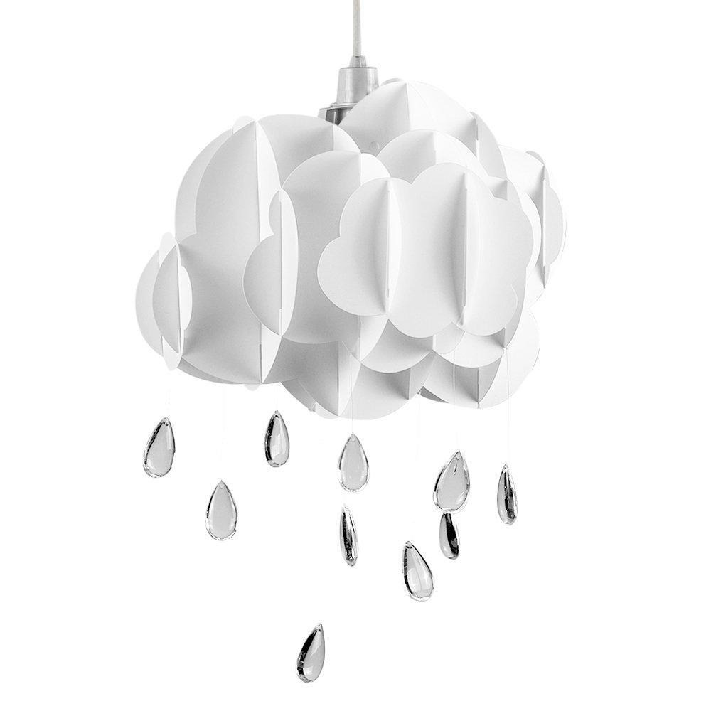 Children's Cloud & Rain Drops White Ceiling Pendant Shade - image 1