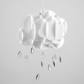 Children's Cloud & Rain Drops White Ceiling Pendant Shade - thumbnail 2