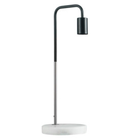 Talisman Black And Brushed Chrome Table Lamp With Solid Marble Base - thumbnail 1