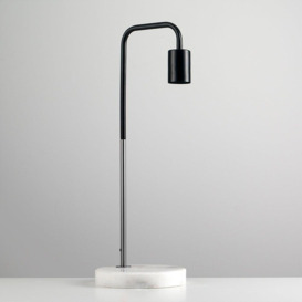 Talisman Black And Brushed Chrome Table Lamp With Solid Marble Base - thumbnail 2
