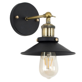 Colonial Industrial Gold Indoor Wall Lantern - thumbnail 1