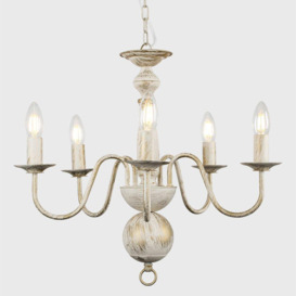Gothica 5 Way White Ceiling Light Chandelier - thumbnail 3