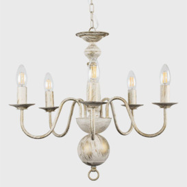 Gothica 5 Way White Ceiling Light Chandelier - thumbnail 2