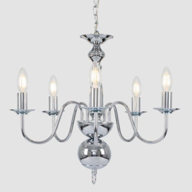 Gothica 5 Way Silver Ceiling Light Chandelier - thumbnail 3