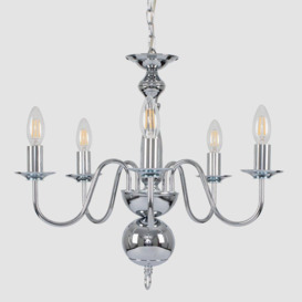 Gothica 5 Way Silver Ceiling Light Chandelier - thumbnail 2