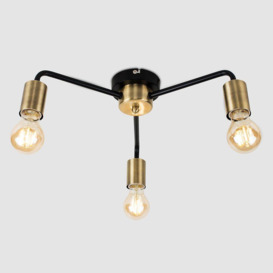 Connell 3 Way Black Ceiling Bar Light - thumbnail 3