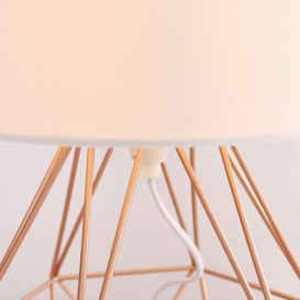 Melrose Copper Table Lamp Touch On/Off Dimmable - thumbnail 3