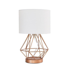 Melrose Copper Table Lamp Touch On/Off Dimmable