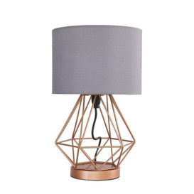 Melrose Copper Table LampTouch On/Off Dimmable