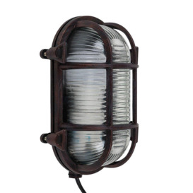 Bow Industrial Brown Outdoor Wall Bulkhead Light