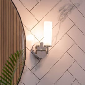 Canya Silver Bathroom Wall Light - thumbnail 2