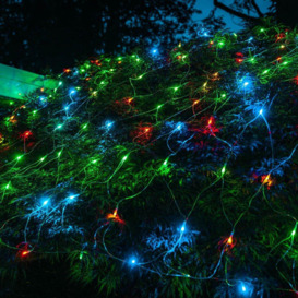 LED Christmas Net String Plug In Fairy Lights Multi-Coloured - thumbnail 2