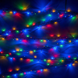 200 LED Christmas Tree Plug In Fairy String Lights In Multi-Coloured