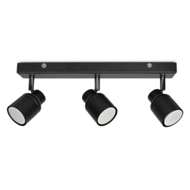 Benton 3 Way Black Bar Bathroom Spotlight Ceiling Light