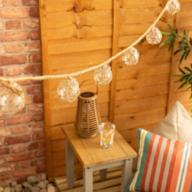 Set of 8 - Rattan Rope Solar String Lights Outdoor - thumbnail 2