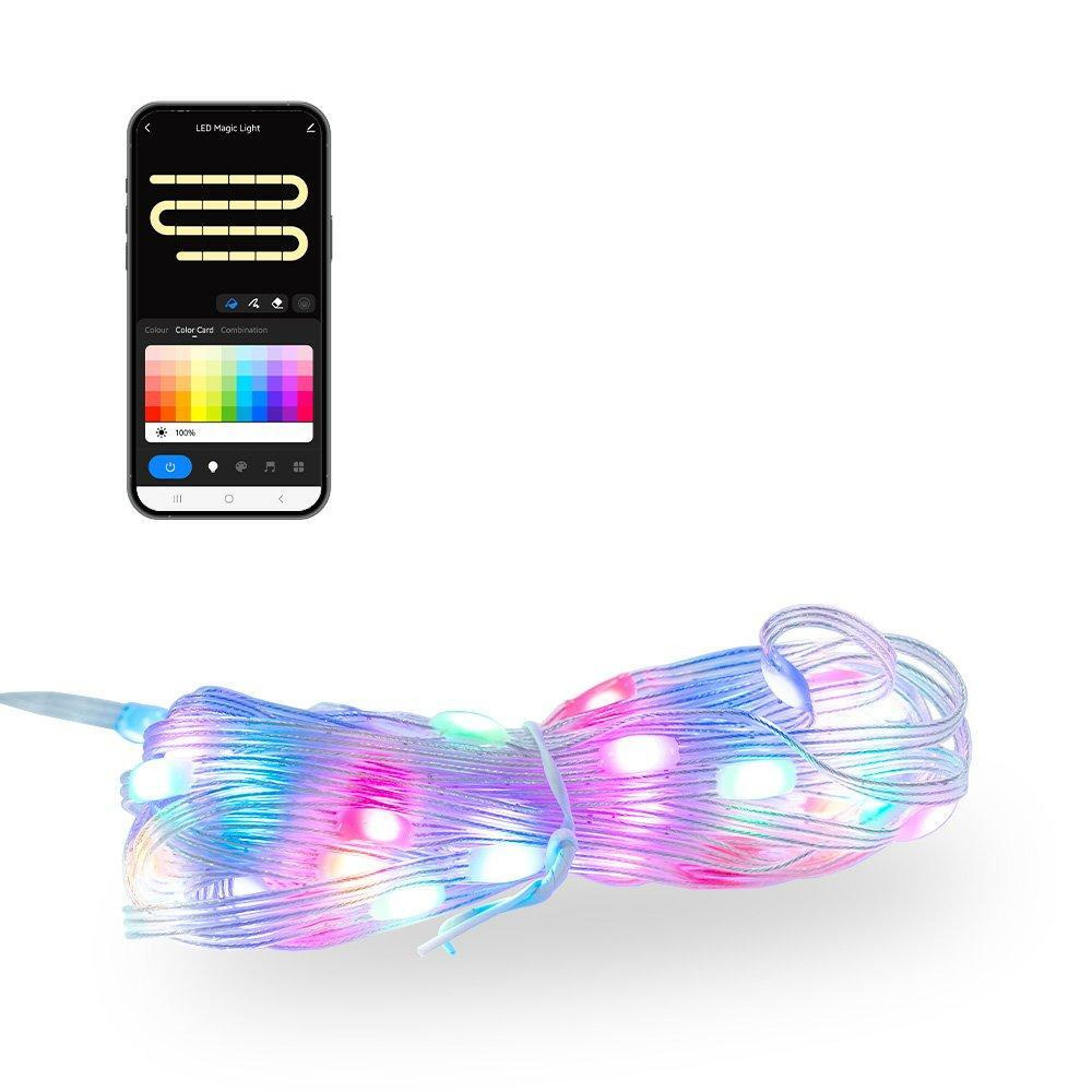 Smart Colour Changing String Fairy Lights With App Control And Music Sync Timer 5M - 10M - image 1