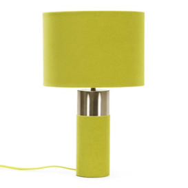 Modern Lime Green Velvet Table Lamp