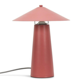 Axel Coral Metal Table Lamp With Tapered Lampshade