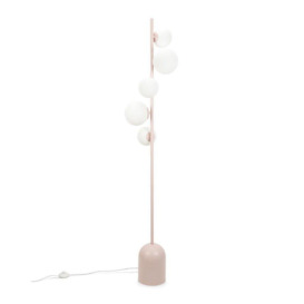 Marlow 3 Way Blush Pink Floor Lamp With Glass Globes - thumbnail 1