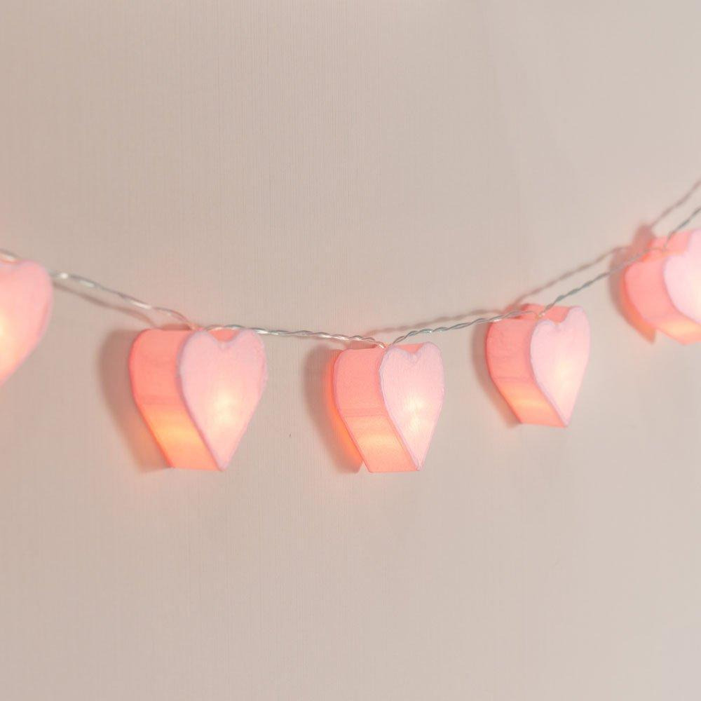 Set of 10 Kids Battery Powered Fairy String Lights with Hearts - image 1
