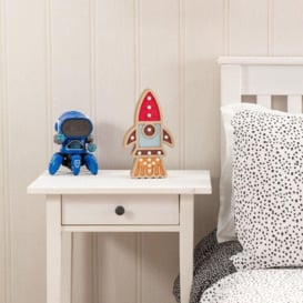 Kids Battery Powered Wooden Rocket Wall or Table Lamp - thumbnail 3