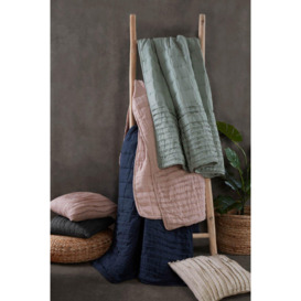 'Pure Washed Linen' Quilted Throw - thumbnail 3
