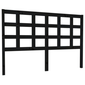 Bed Headboard Black 145.5x4x100 cm Solid Wood Pine - thumbnail 2
