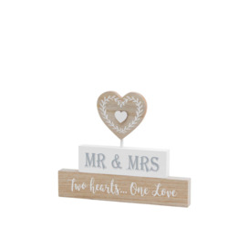 Mantel Blocks Mr & Mrs 2 Hearts