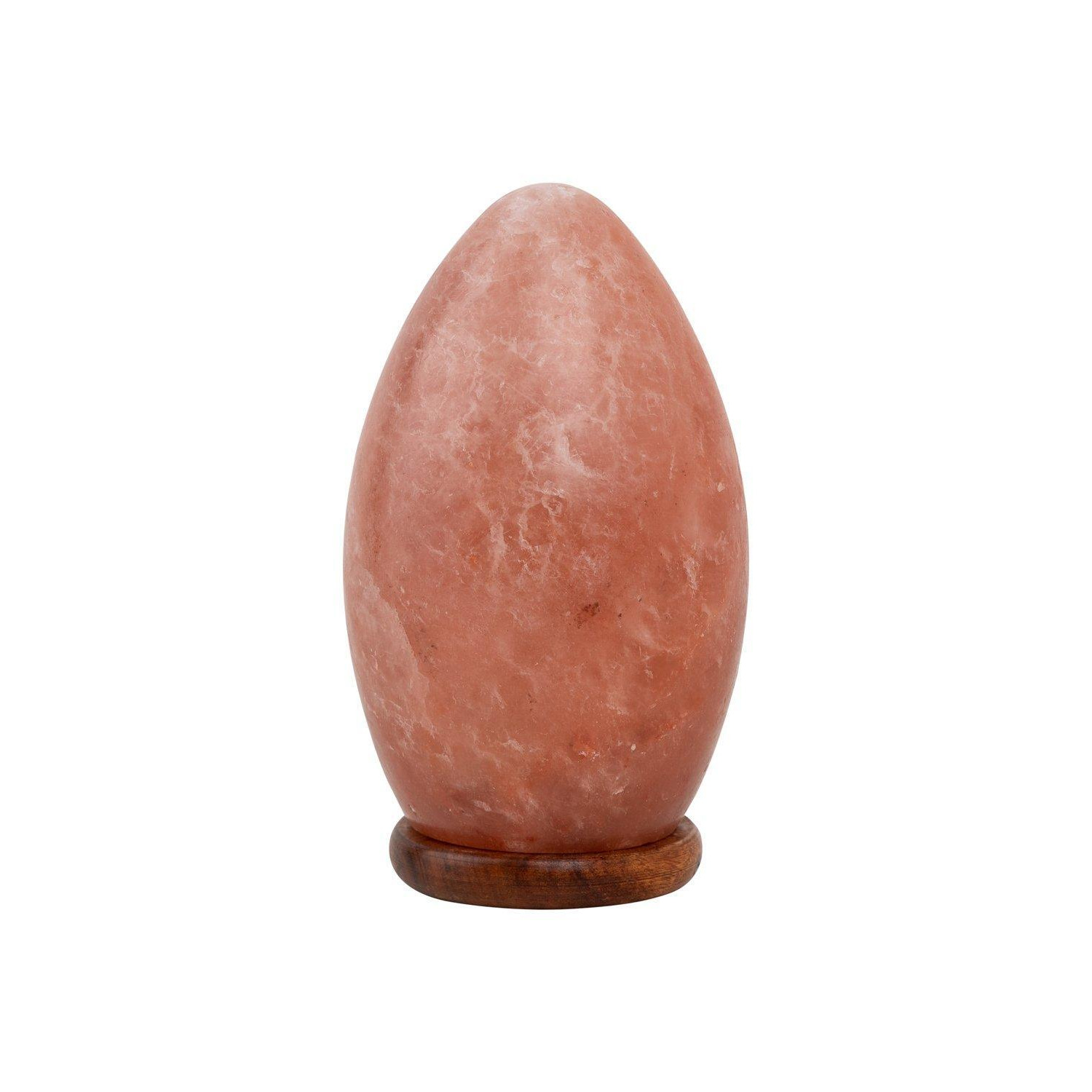 Egg Shaped Rock Salt Lamp with Wooden Base 20cm - image 1