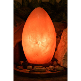 Egg Shaped Rock Salt Lamp with Wooden Base 20cm - thumbnail 3