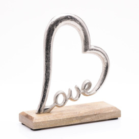Wood & Metal Ornament - Love - thumbnail 2