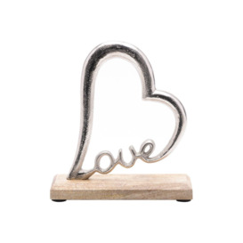 Wood & Metal Ornament - Love