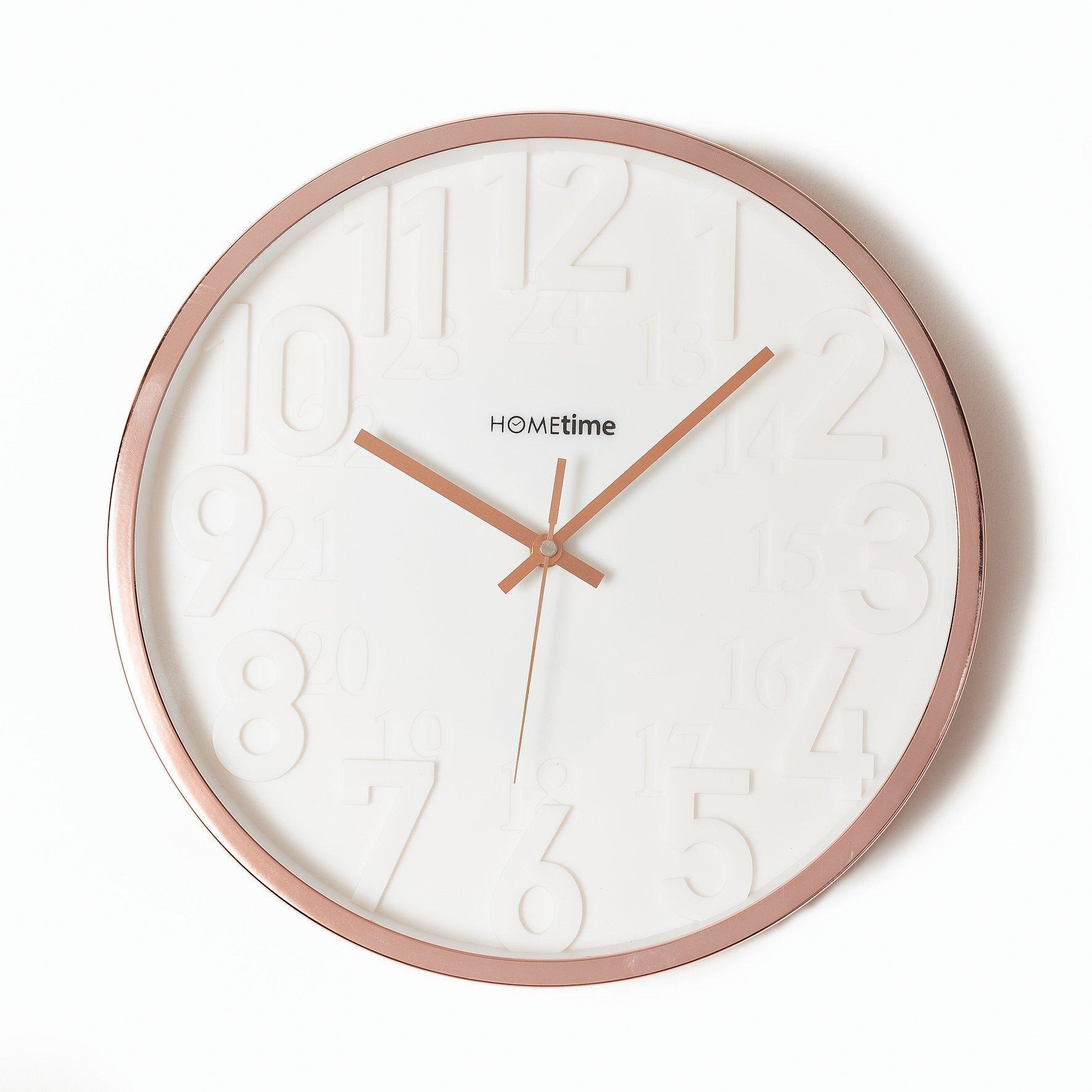 Hometime Round 3D Numbers Wall Clock Rose Gold 35cm - image 1