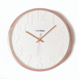 Hometime Round 3D Numbers Wall Clock Rose Gold 35cm - thumbnail 1