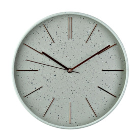 "Hometime Round Wall Clock Speckled Face 12"""