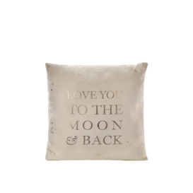 Velvet Square Cushion Moon & Back 40cm