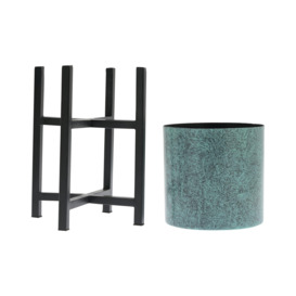 Country Living Set of 2 Iron Planters on Stands Aged Effect - thumbnail 2