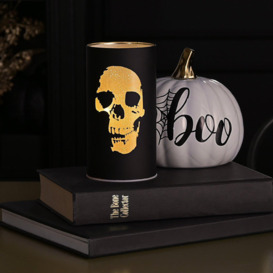 Hocus Pocus Halloween Black and Gold LED Skull Silhouette Lantern - thumbnail 2