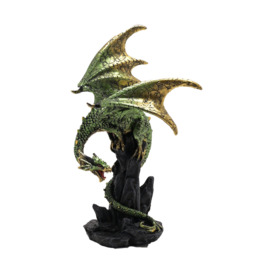 Hocus Pocus Halloween Green Dragon on Rocks Figurine