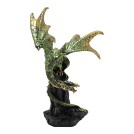 Hocus Pocus Halloween Green Dragon on Rocks Figurine - thumbnail 2